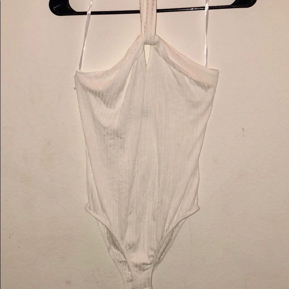 Fashion nova White bodysuit halter style